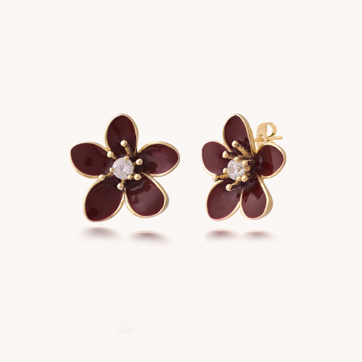 ARETES BURGUNDY BLOOM - 9975